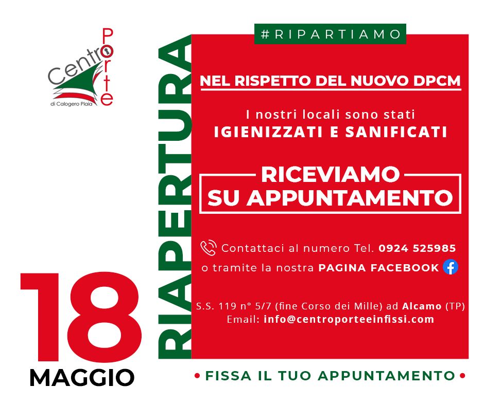 Riapertura 18 maggio